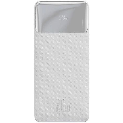 Baseus Bipow Schnelllade-Powerbank 30000mAh 20W weiß (Overseas Edition) + USB-A - Micro-USB-Kabel 0,25m weiß (PPBD050402)