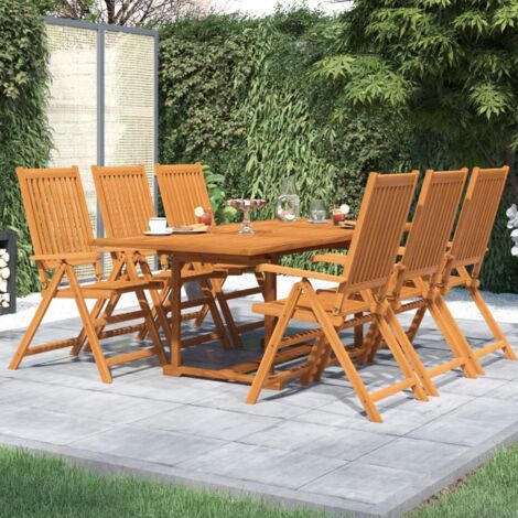 7-tlg. Garten-Essgruppe Massivholz Akazie vidaXL
