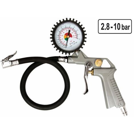 Druckluft Reifenfüller Reifenmesser Reifenfüllgerät Luftpistole mit Manometer (1/10)