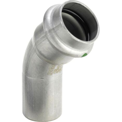 Viega Sanpress Inox Bogen 435400 22mm, 45Grad, Stahl nichtrostend, SC-Contur