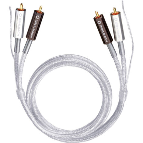 Cinch Audio Anschlusskabel [2x Cinch-Stecker - 2x Cinch-Stecker] 0.50 m Transparent vergoldete Steck