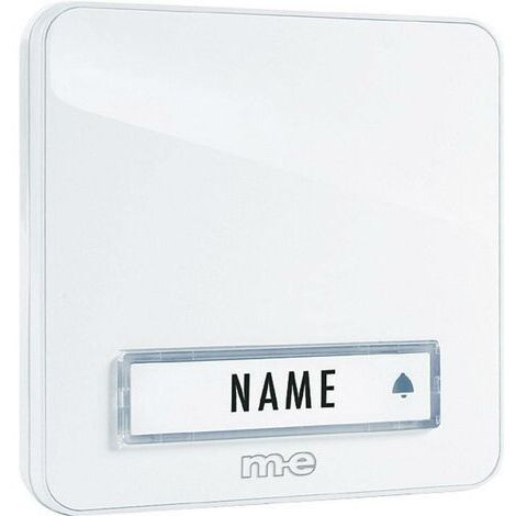 m-e modern-electronics KTA-1 W Klingelplatte mit Namensschild 1fach Weiß 12 V/1 A
