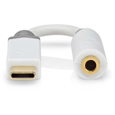 Usb c adapter usb 20 usb c stecker 35 mm buchse 010 m rund vergoldet pvc wei box (1/5)