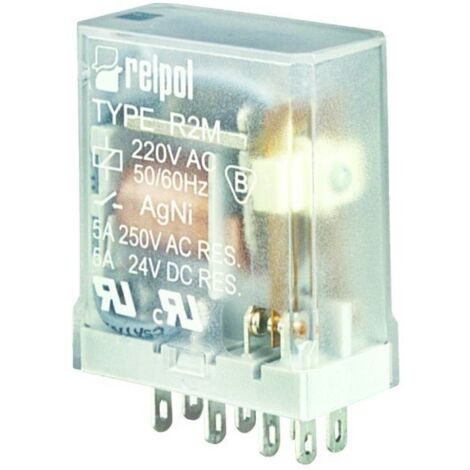 Industrierelais R2M-2012-23-5024 Kontakte: 2P, Spule: 24VAC, Laststrom: 5A, Breite: 14mm (1/2)