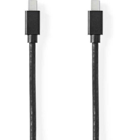 Mini displayport kabel displayport 14 mini displayport hane mini displayport hane 48 gbps nickelplaterad 200 m rund pvc svart blister (1/5)