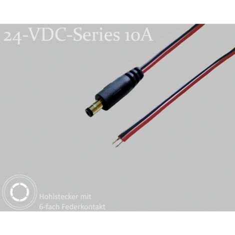 BKL Electronic 075901 DC-Steckverbinder DC-Hohlstecker - verzinnt 5.5 mm 2.5 mm 1.5 m 1 St. Single (1/2)