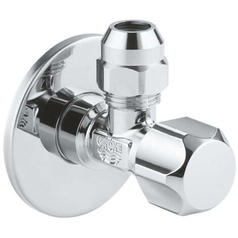 Grohe Eckventil 22023000 1/2" x 3/8", chrom, Rosette, selbstdichtend, Quetschverschraubung (1/6)