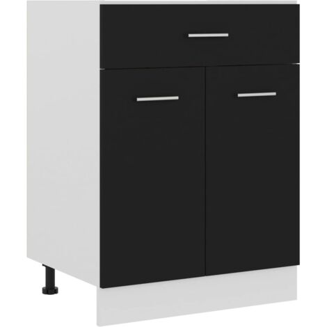 vidaXL Schubunterschrank Schwarz 60x46x81,5 cm Holzwerkstoff