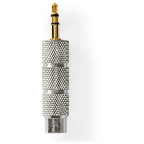 Stereo audio adapter 35 mm stecker 635 mm buchse vergoldet gerade metall gold metall 1 st pappschachtel mit abgedecktem fenster (1/5)
