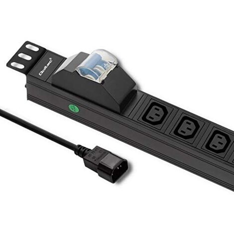CB Überspannungsschutz Steckdosenleiste für 19" RACK Schrank 1HE 10A PDU 8xIEC C13 2m (1/3)