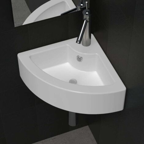 vidaXL Wash Basin with Overflow 45x32x12,5 cm White