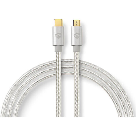 Usb kabel usb 20 usb c stecker usb micro b stecker 10 w 480 mbps vergoldet 300 m rund geflochten nylon aluminium box mit abgedecktem fenster (1/5)