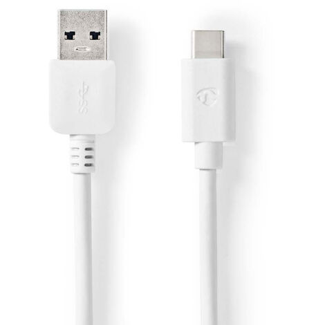 Usb kabel usb 32 gen 2 usb a stecker usb c stecker 60 w 10 gbps vernickelt 100 m rund pvc wei box (1/3)