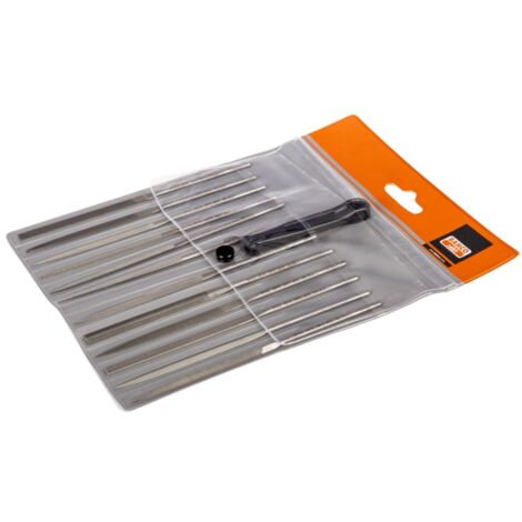Bahco Nadelfeilensatz, Schlichthieb, ohne Heft 140 mm - 12-tlg., Hieb 2