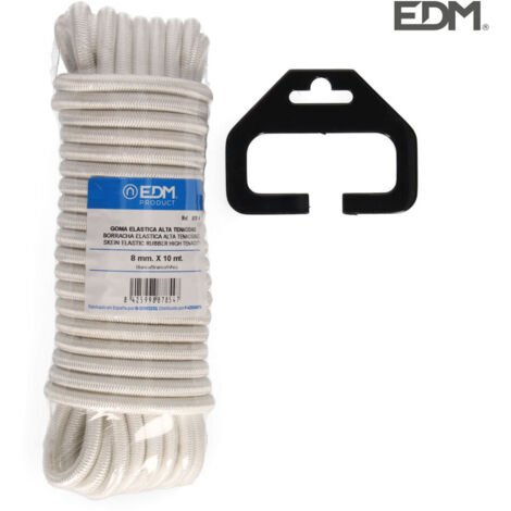 EDM-Strang, 10 m, weißes High-Tend-Elastikgummi, Stärke 8 mm