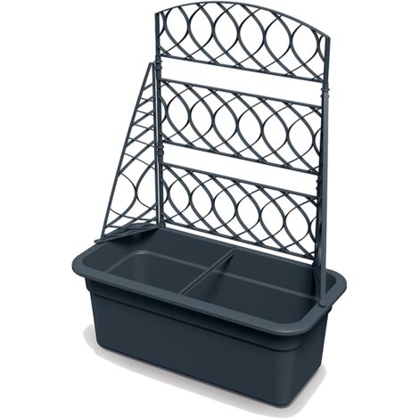 Prosperplast Blumentopf mit Pergola Pflanzkübel Rankhilfe Anthrazit 58 x 78 cm (1/5)