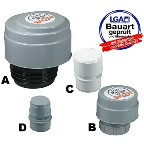HT Rohrbelüfter, LGA zertifiziert, Belüftungsventil, Volumenstrom: 3,00 l/s, DN 50 (Ø 50) steckbar (1/5)