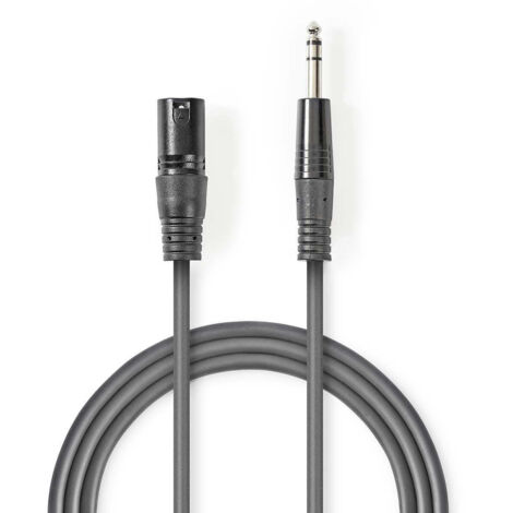Symmetrisches audiokabel xlr 3 poliger stecker 635 mm stecker vernickelt 300 m rund pvc dunkelgrau papphulle 62 (1/3)