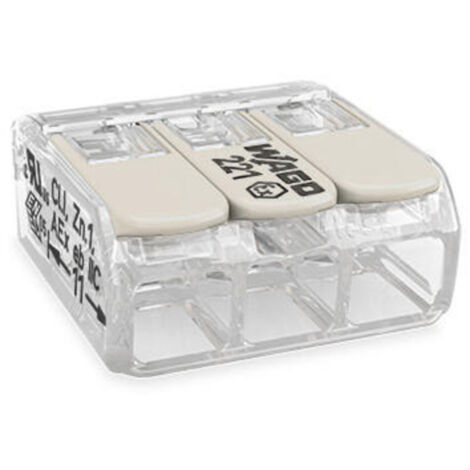 WAGO 221-483 Verbindungsklemme flexibel: 0.20-4 mm² starr: 0.20-4 mm² Polzahl: 3 1 St. Transparent, (1/2)