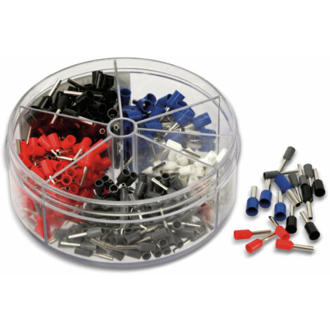 Sortiment Aderendhülsen 0,5 mm² - 2,5 mm², 400 Stück, in Kunststoffbox