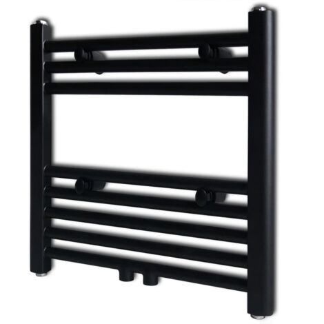 Handtuchheizkörper Warmwasser Gerade Schwarz 480x480 mm vidaXL