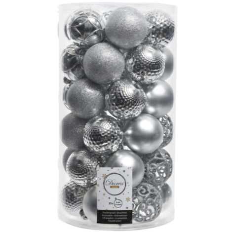 Set aus 37 EDM-Kugeln - Weihnachtsstimmung - Silber - 71867