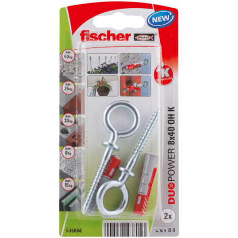 Fischer 535006 DuoPower 8 x 40 OH K NV Dübelset 40 mm 8 mm 1 Set