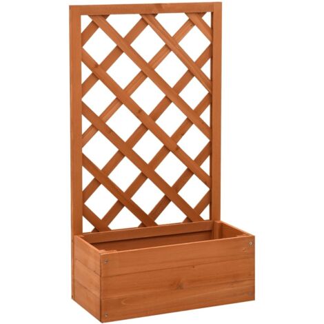 Garten-Spalier mit Blumenkasten Orange 50x25x90 cm Tannenholz vidaXL