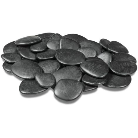 Dekorative Kieselsteine aus recyceltem Kunststoff «re-pebbles», anti-verschleiß, für Außen- und Innenbereich -Schwarz / groß