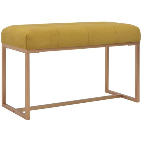 vidaXL Bench 80 cm Mustard Velvet