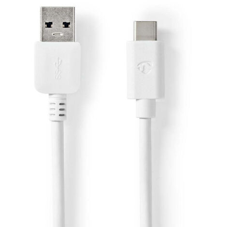 Usb kabel usb 32 gen 1 usb a stecker usb c stecker 60 w 5 gbps vernickelt 200 m rund pvc wei box (1/3)