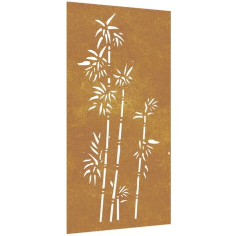 vidaXL Garten-Wanddeko 105x55 cm Cortenstahl Bambus-Design