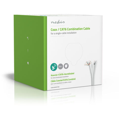 Iec koax cat6 kombikabel auf rolle rg58 75 ohm doppelt geschirmt eca 500 m rund weiss kartonverpackung (1/3)