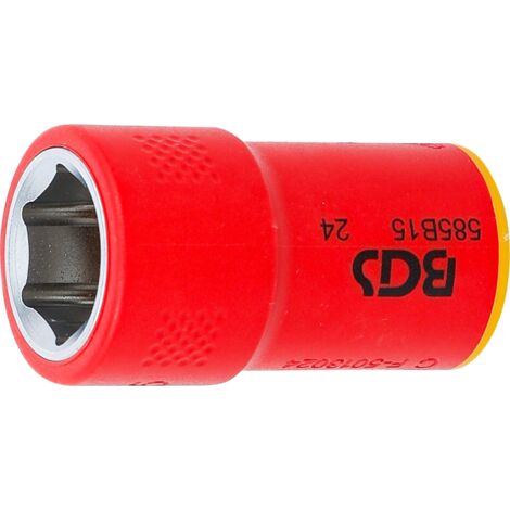 BGS 35875 VDE-Steckschlüssel-Einsatz Sechskant, An trieb Innenvierkant 10 mm (3/8"), SW 15 mm (1/4)