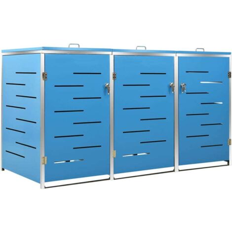 vidaXL Mülltonnenbox für 3 Tonnen 207x77,5x112,5 cm Edelstahl