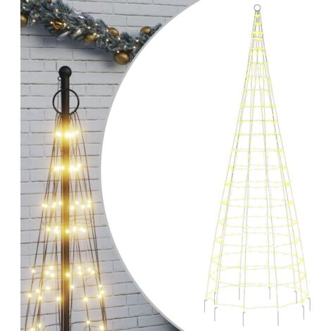 vidaXL LED-Weihnachtsbaum für Fahnenmast 550 LEDs Warmweiß 300 cm