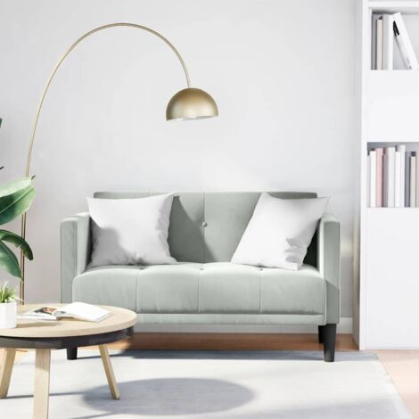 Zweisitzer-Sofa Hellgrau 111 cm Samt vidaXL