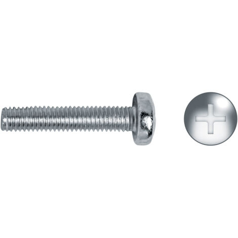 Schachtel mit 100 Einheiten verzinkter metrischer Linsenschrauben von PHILIPS Ø6x50mm