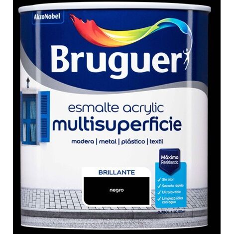 Acryl Multisurface Glänzend Schwarz Emaille 0,750L 5057426 BRUGUER