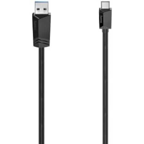 Hama  USB-C auf USB-A Kabel (1,5m Ladekabel Typ C, laden oder Daten übertragen, 5 Gbit/s, hohe Geschwindigkeit und doppelte Abschirmung) Schwarz