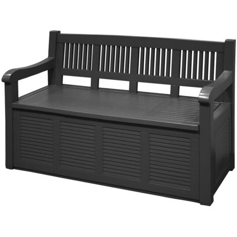 Gartenbank mit Schublade 280l Farbe: dunkelgrau 130x60x85cm Modell: salzburg (1/5)