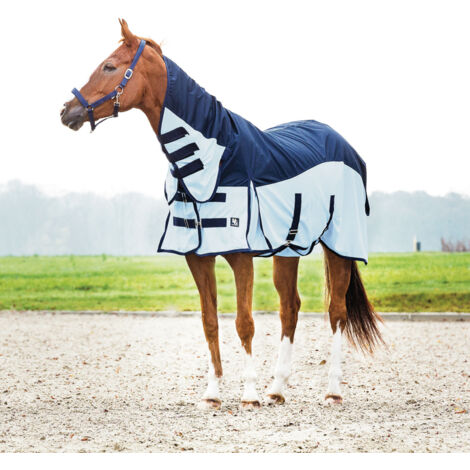 Horse Guard Regen- und Insektendecke Aiman für Pferde - blau - 165 cm (1/4)