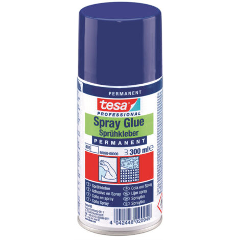 TESA Aerosol-Sprühkleber für Textilien, Styropor, Leder – Permanent 300 ml (1/5)