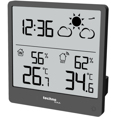 TECHNOLINE Wetterstation WS9138, extra slim, grau (1/4)