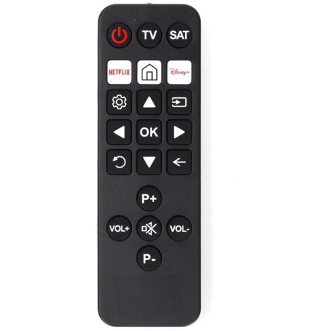 Universal fernbedienung vorprogrammiert 2 gerate disney button netflix button infrarot schwarz (1/3)
