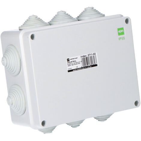 Aufputzdose 198x163x80 mit 10 Verschraubungen IP55 INDUSTRIAL (1/2)