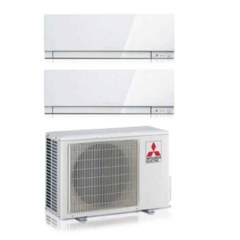 Mitsubishi Electric Dual Split Inverter Klimagerät Serie KIRIGAMINE ZEN WHITE MSZ-EF 7+7 mit MXZ-2F33VF R-32 Wi-Fi Integrated Farbe Weiß 7000+7000