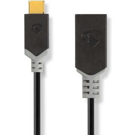 Usb c adapter usb 32 gen 1 usb c stecker usb a buchse 5 gbps 015 m rund vernickelt pvc anthrazit boxen (1/4)