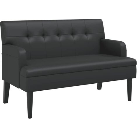 Sitzbank mit Rückenlehne Schwarz 112x65,5x75 cm Kunstleder vidaXL27153