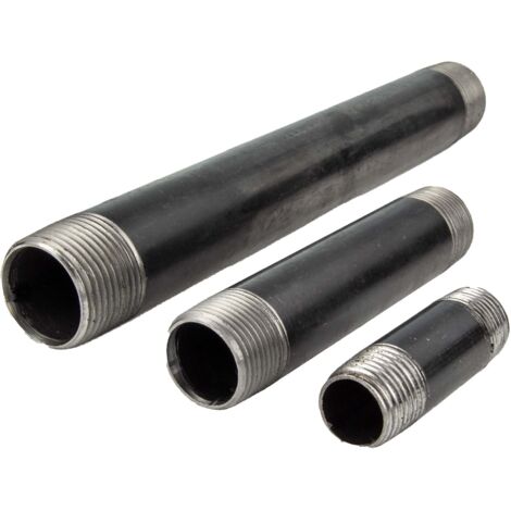 Rohrdoppelnippel - Langnippel Stahl schwarz, Typ 23, 1 Zoll x 100 mm (1/5)